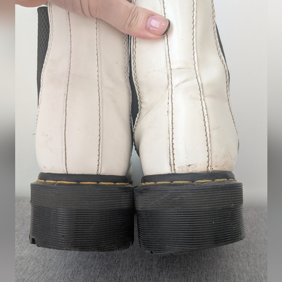 Dr Martens sz 8M 9W white leather platform chelsea boots - Air Wair - Picture 16 of 16
